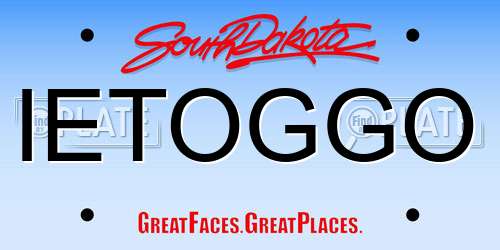 IETOGGO South Dakota License Plate