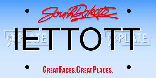 IETTOTT South Dakota License Plate