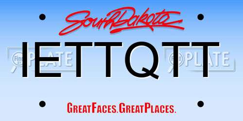 IETTQTT South Dakota License Plate