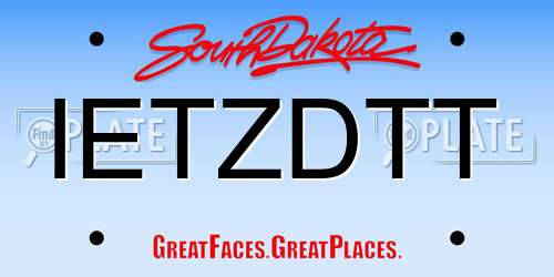 IETZDTT South Dakota License Plate