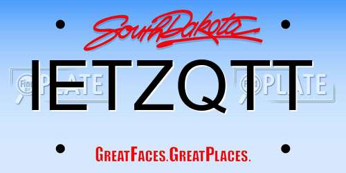 IETZQTT South Dakota License Plate