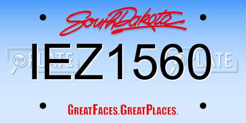 IEZ1560 South Dakota License Plate