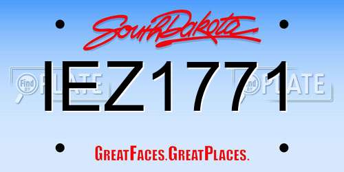 IEZ1771 South Dakota License Plate