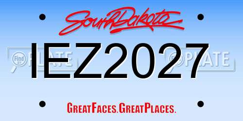 IEZ2027 South Dakota License Plate