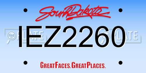 IEZ2260 South Dakota License Plate
