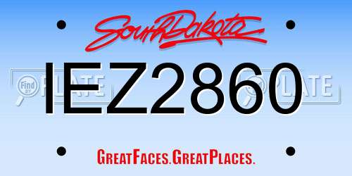 IEZ2860 South Dakota License Plate