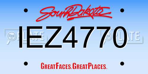 IEZ4770 South Dakota License Plate