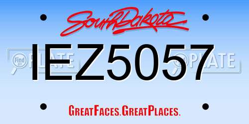 IEZ5057 South Dakota License Plate