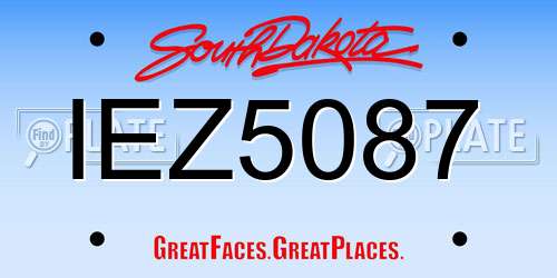 IEZ5087 South Dakota License Plate