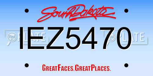 IEZ5470 South Dakota License Plate