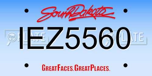 IEZ5560 South Dakota License Plate