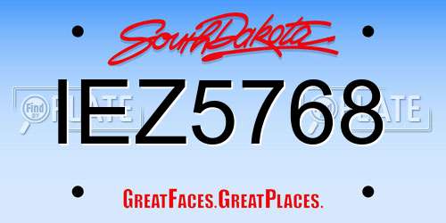 IEZ5768 South Dakota License Plate