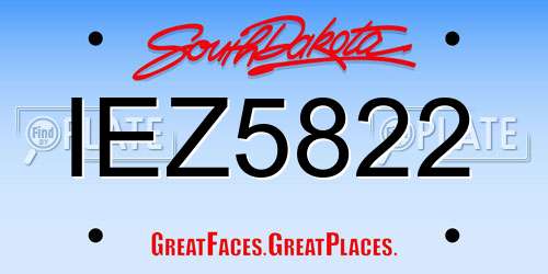 IEZ5822 South Dakota License Plate
