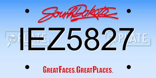 IEZ5827 South Dakota License Plate