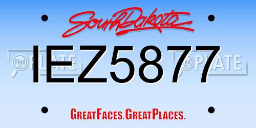 IEZ5877 South Dakota License Plate