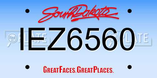 IEZ6560 South Dakota License Plate