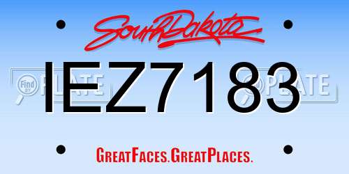 IEZ7183 South Dakota License Plate