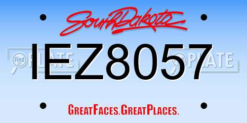 IEZ8057 South Dakota License Plate