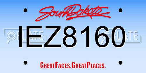 IEZ8160 South Dakota License Plate