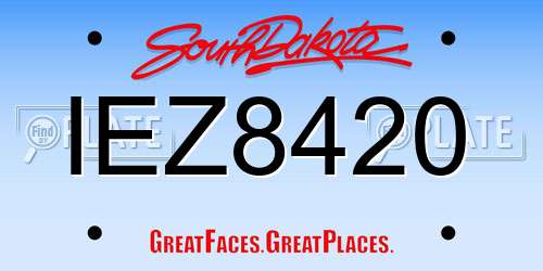 IEZ8420 South Dakota License Plate