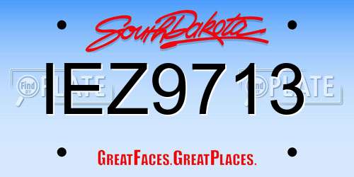 IEZ9713 South Dakota License Plate