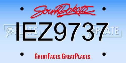 IEZ9737 South Dakota License Plate