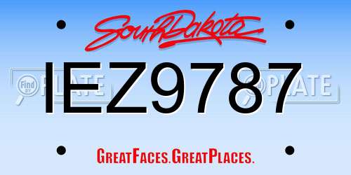 IEZ9787 South Dakota License Plate