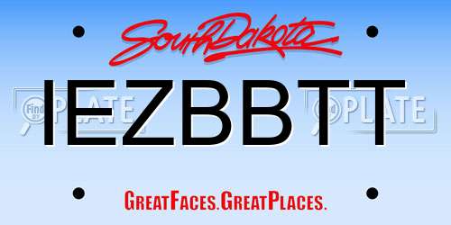 IEZBBTT South Dakota License Plate