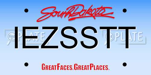 IEZSSTT South Dakota License Plate