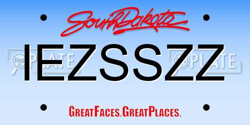IEZSSZZ South Dakota License Plate