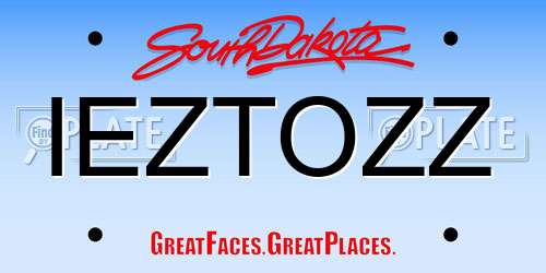 IEZTOZZ South Dakota License Plate