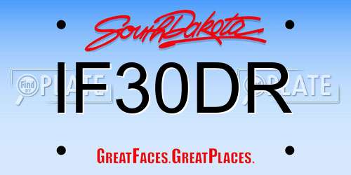IF30DR South Dakota License Plate