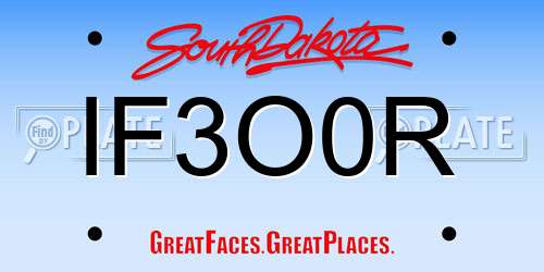 IF3O0R South Dakota License Plate