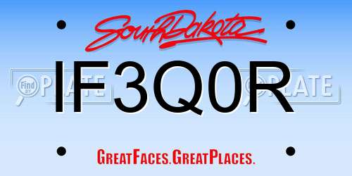 IF3Q0R South Dakota License Plate