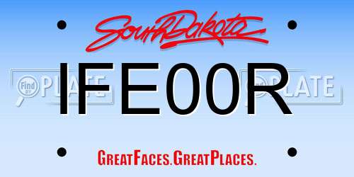 IFE00R South Dakota License Plate
