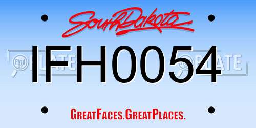 IFH0054 South Dakota License Plate