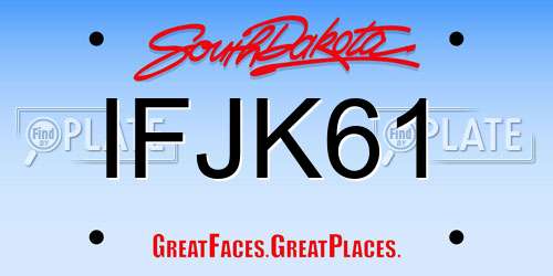 IFJK61 South Dakota License Plate