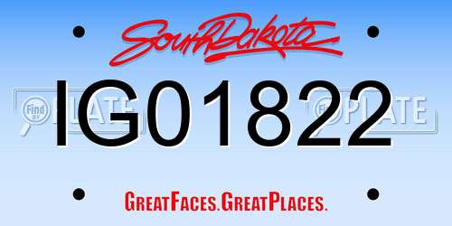 IG01822 South Dakota License Plate
