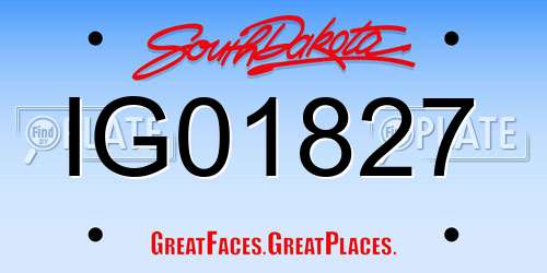 IG01827 South Dakota License Plate