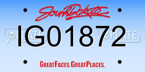 IG01872 South Dakota License Plate