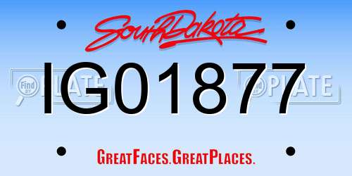 IG01877 South Dakota License Plate