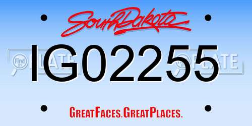 IG02255 South Dakota License Plate