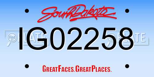IG02258 South Dakota License Plate