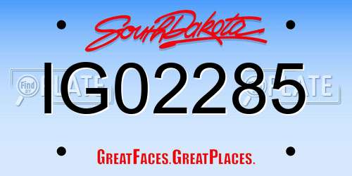 IG02285 South Dakota License Plate