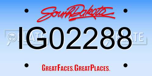 IG02288 South Dakota License Plate