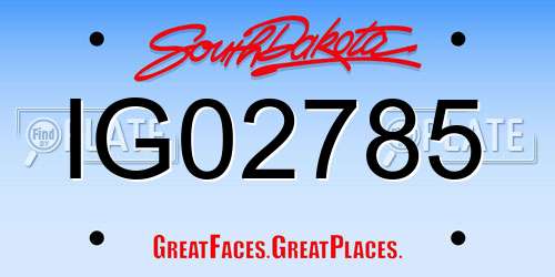 IG02785 South Dakota License Plate