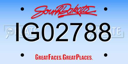 IG02788 South Dakota License Plate