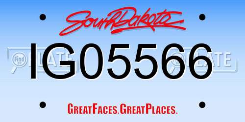 IG05566 South Dakota License Plate