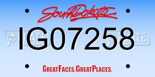 IG07258 South Dakota License Plate