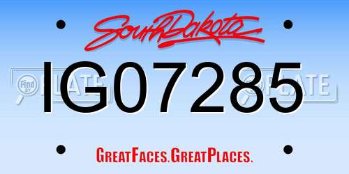 IG07285 South Dakota License Plate